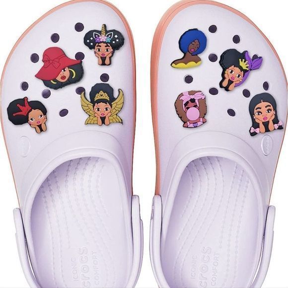 Shoe Charms Decoration Non-repeating Retro Black Girl‎ 18 piece - Picture 3 of 4